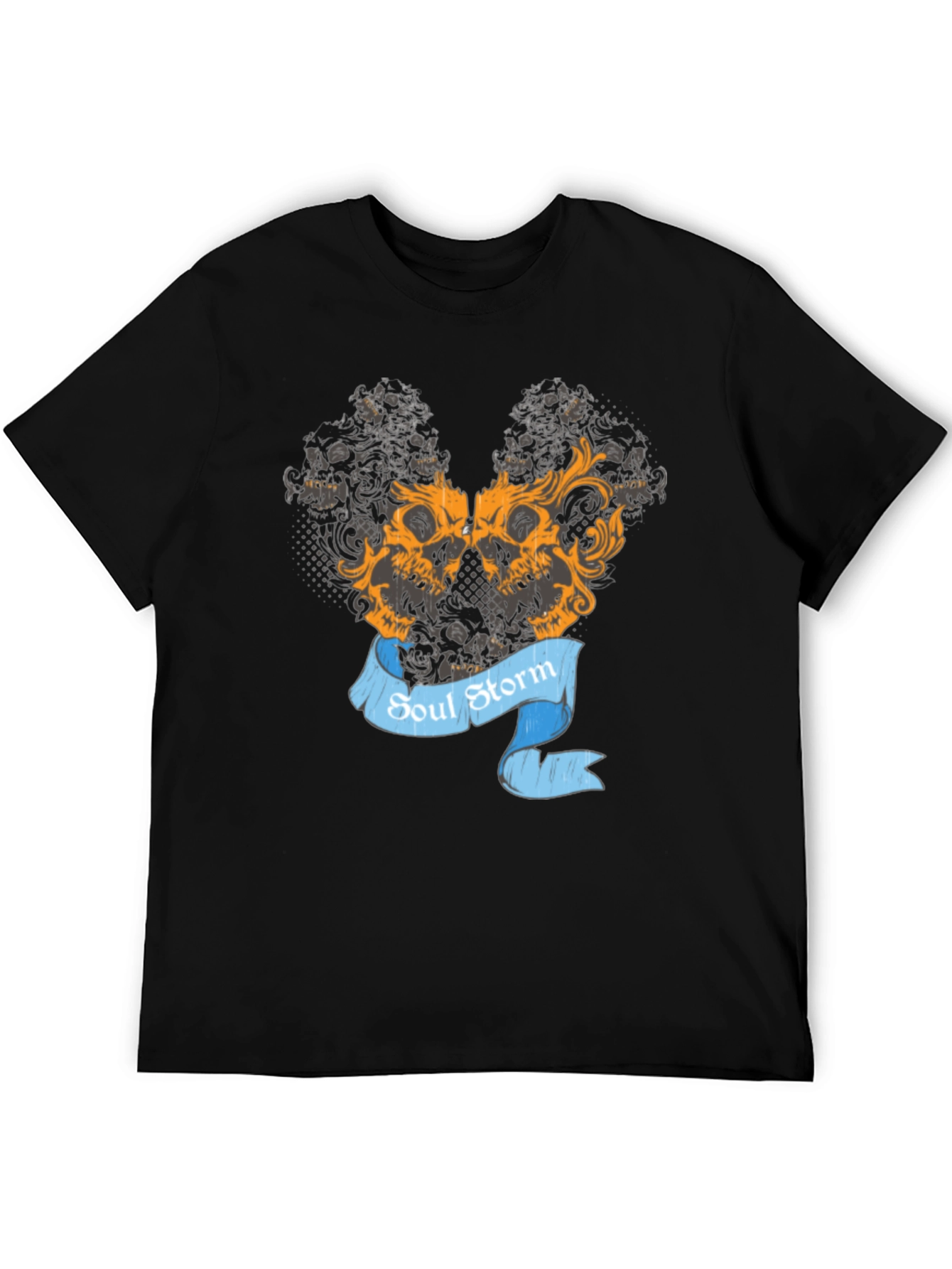 Soul Storm Skull Graphic Black T-Shirt