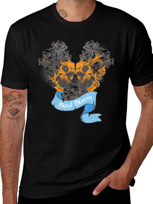 Soul Storm Skull Graphic Black T-Shirt