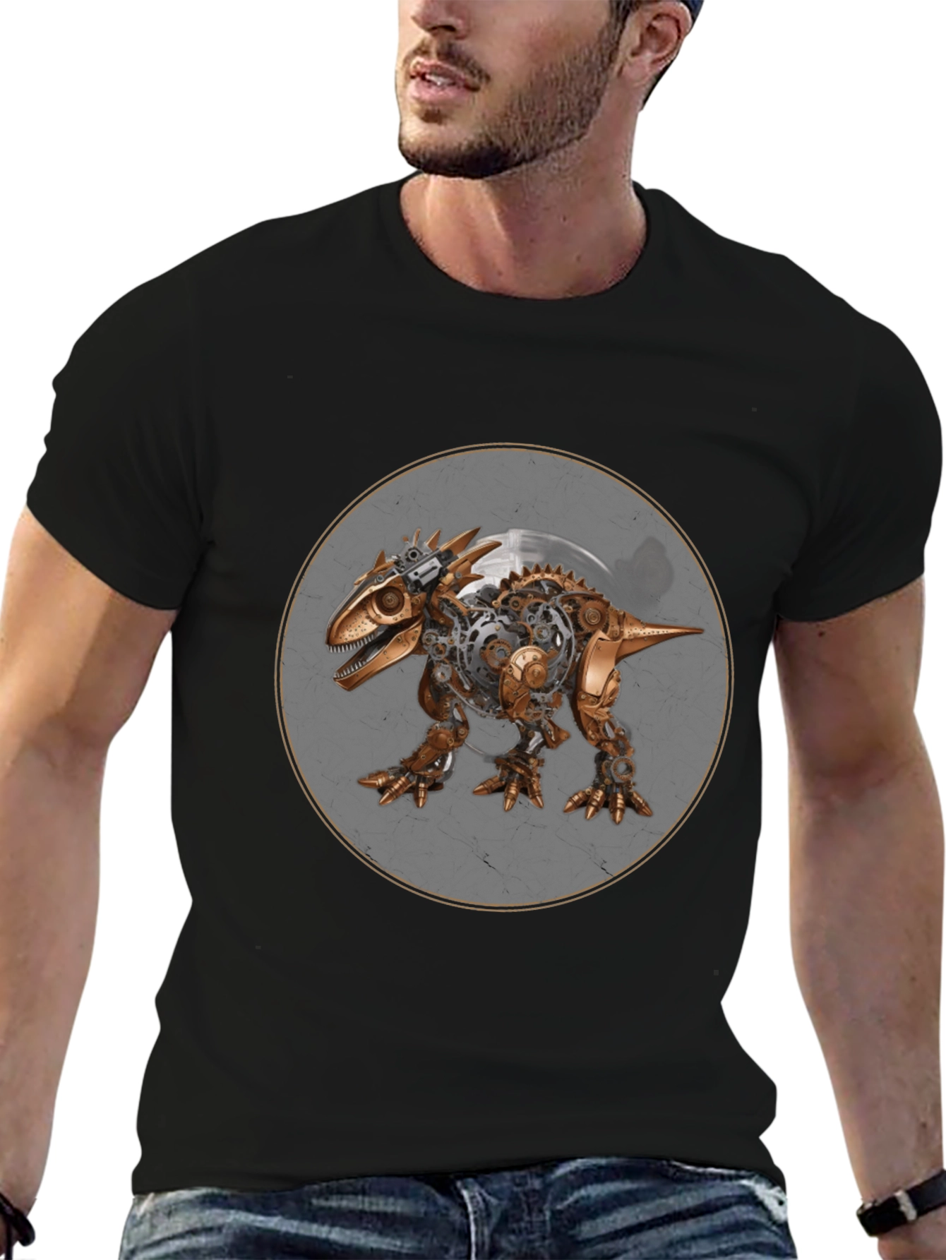 Steampunk Dinosaur Graphic Tee - Unique & Stylish!