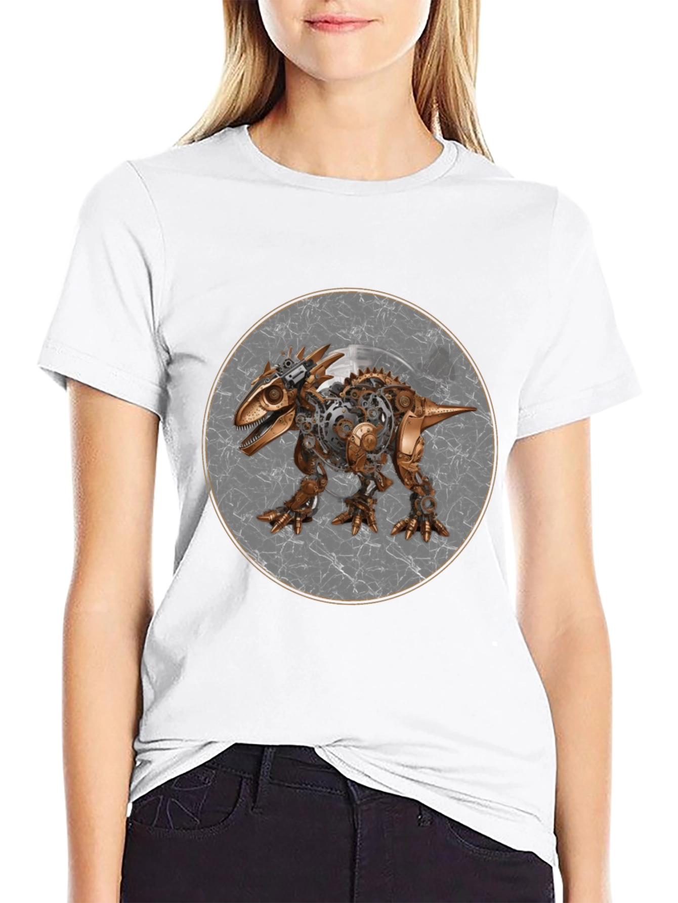 Steampunk Dinosaur Graphic Tee - Unique & Stylish!