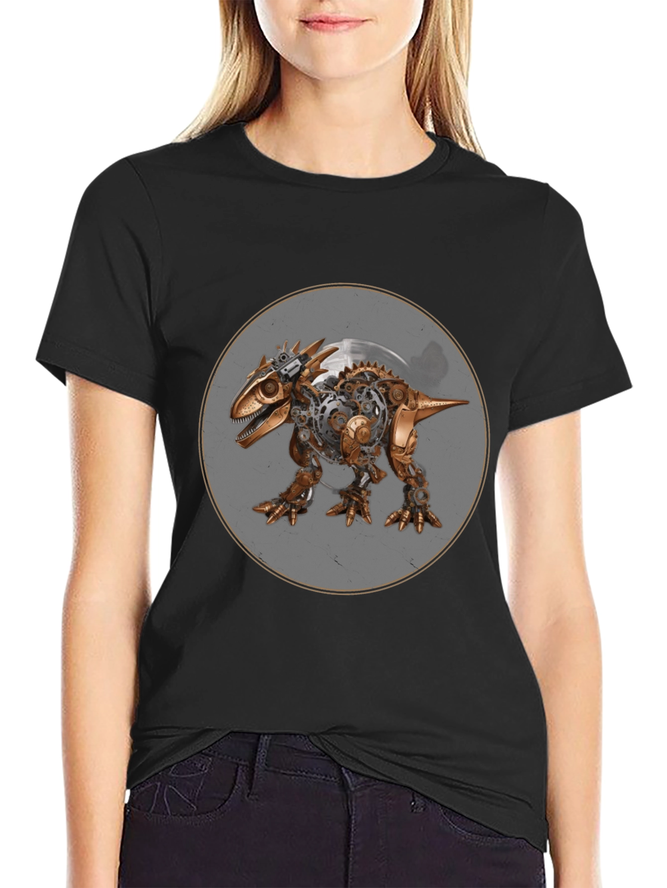 Steampunk Dinosaur Graphic Tee - Unique & Stylish!