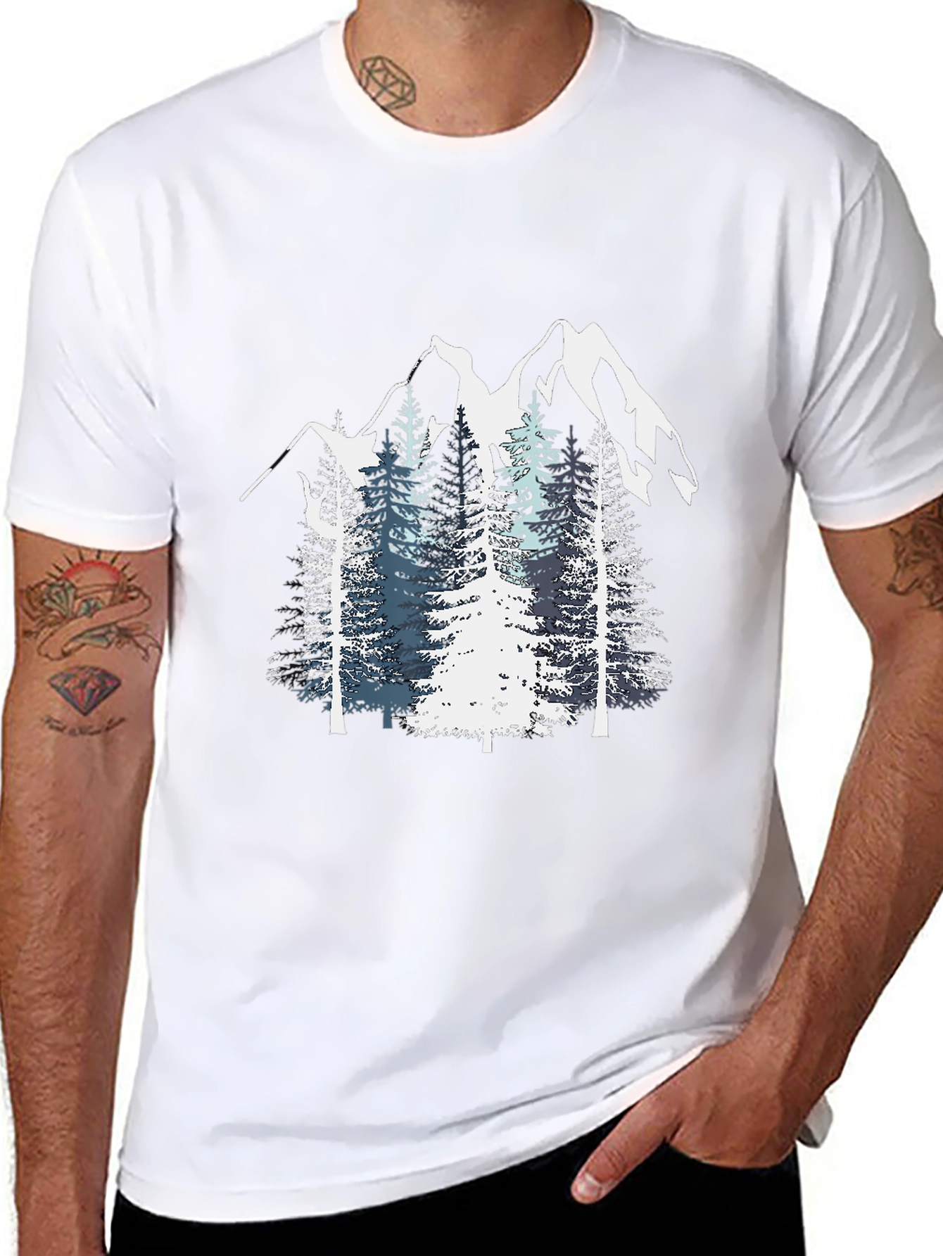 Mountain Pine Tree Graphic Tee - Nature Inspired