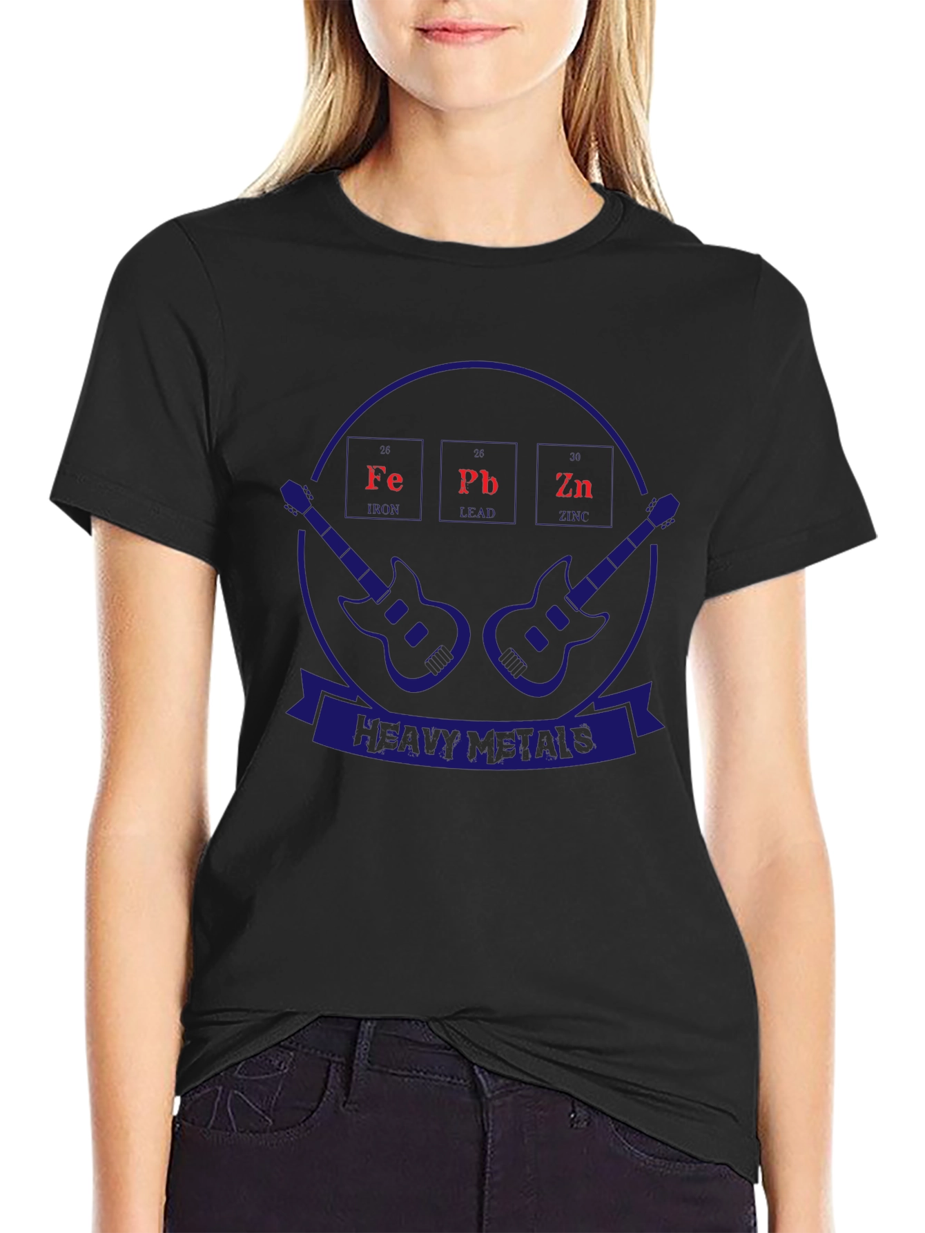 Heavy Metals T-Shirt Periodic Table Guitar Design