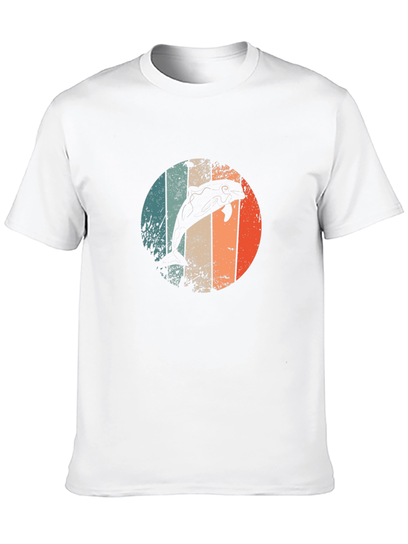 Retro Dolphin Graphic Tee - Mens Black T-Shirt