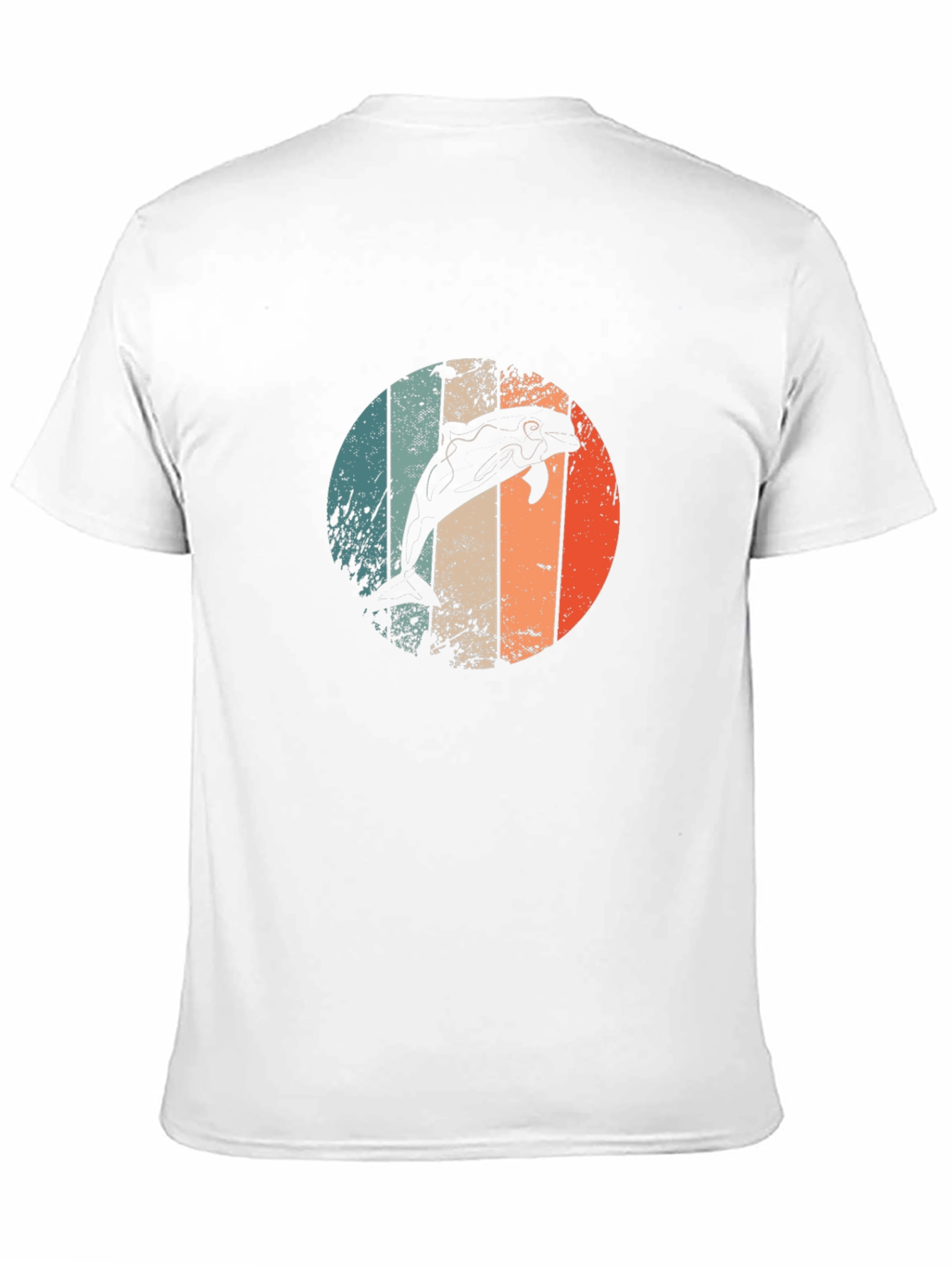 Retro Dolphin Graphic Tee - Mens Black T-Shirt