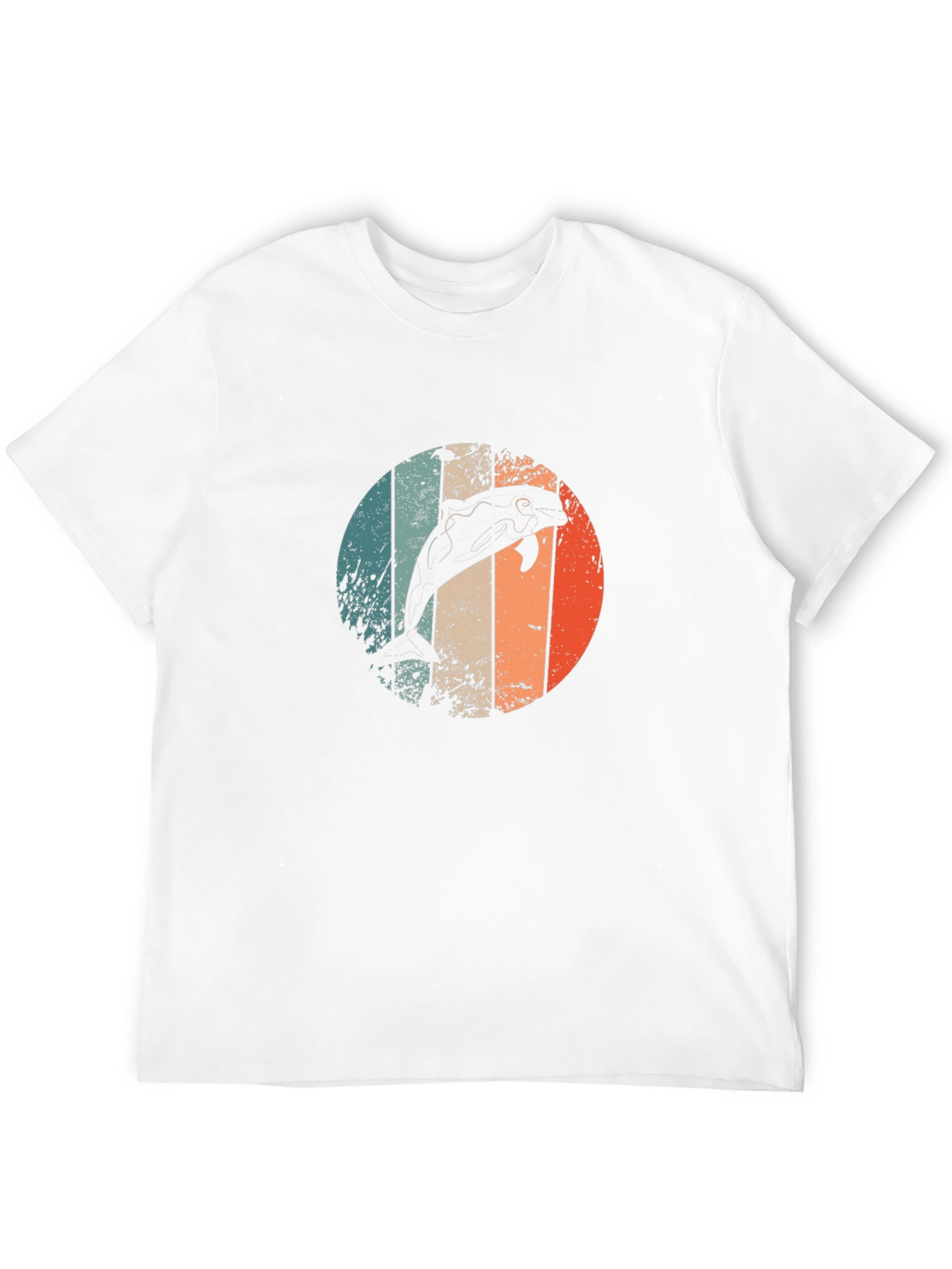 Retro Dolphin Graphic Tee - Mens Black T-Shirt