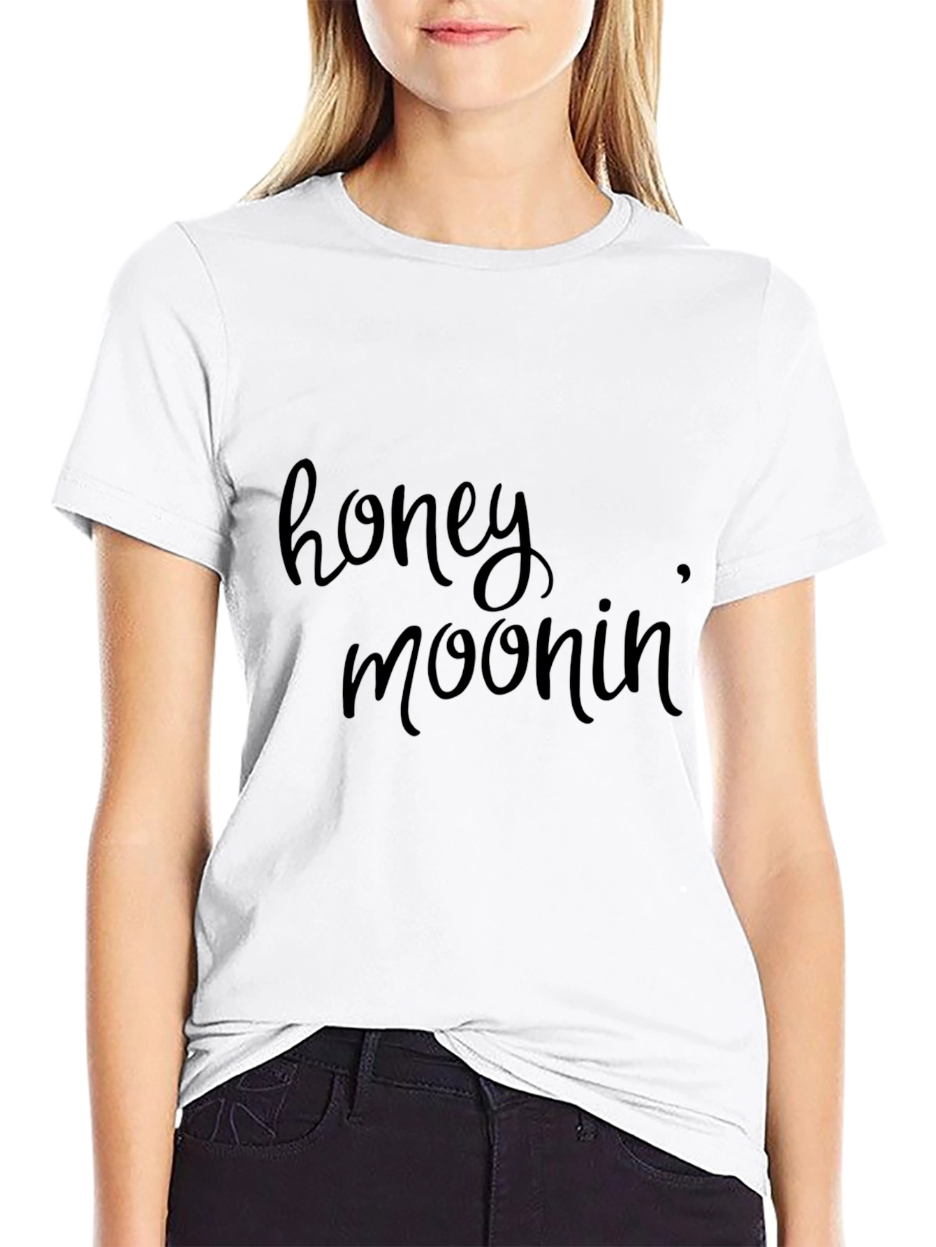 Honeymoonin Black Graphic Tee - Relaxed Fit