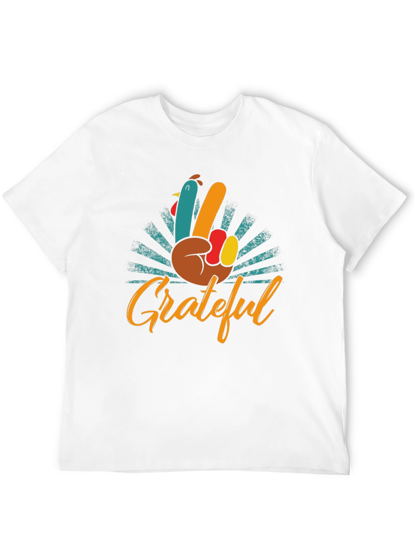 Grateful Turkey Hand Peace Sign T-Shirt
