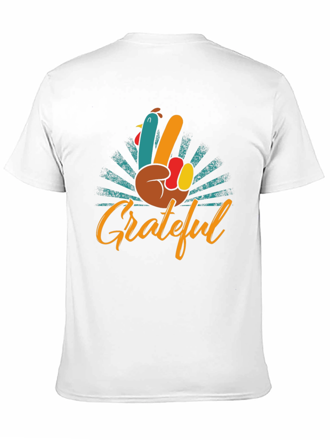 Grateful Turkey Hand Peace Sign T-Shirt