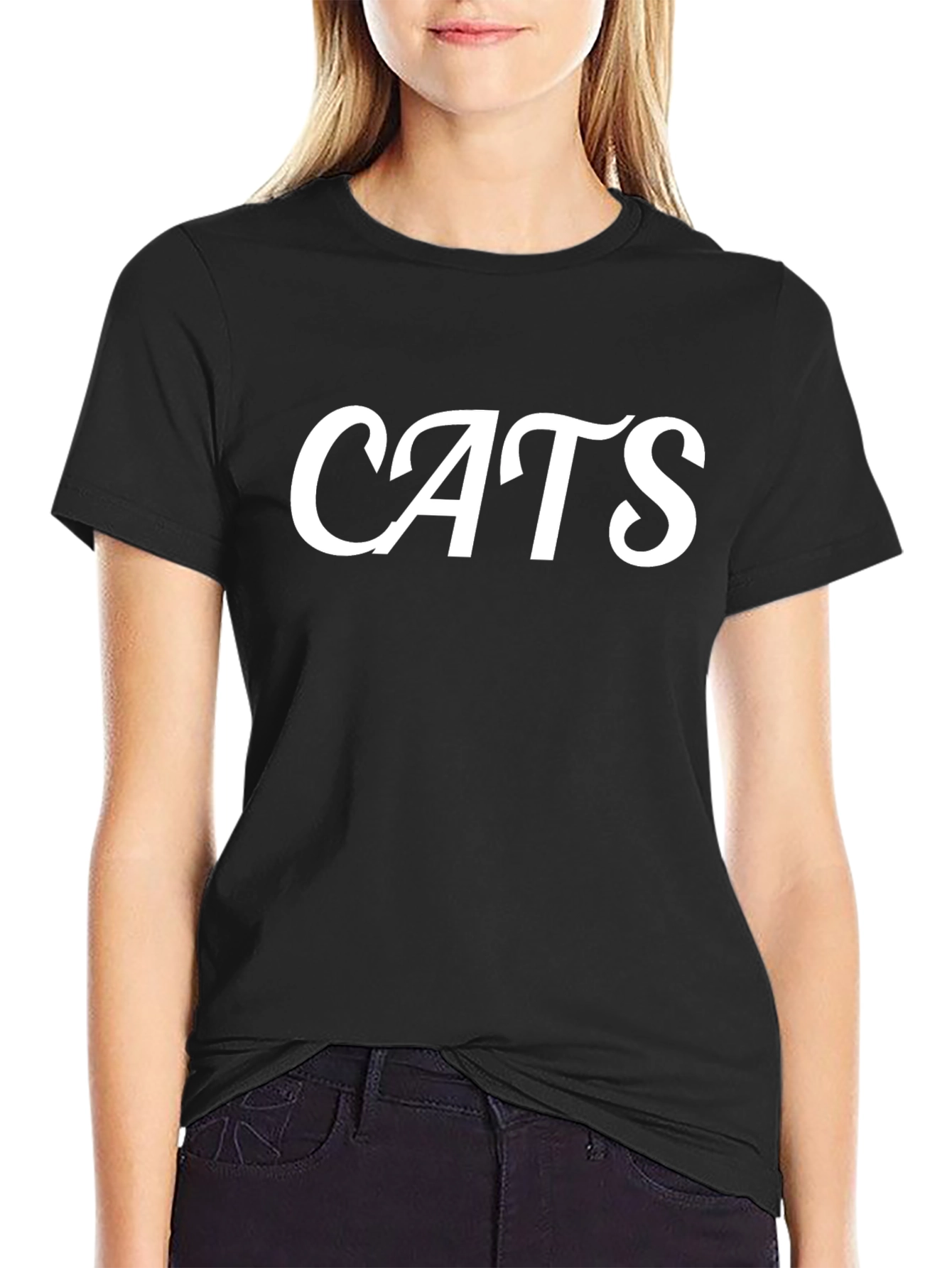CATS Graphic Tee - Stylish Black T-Shirt