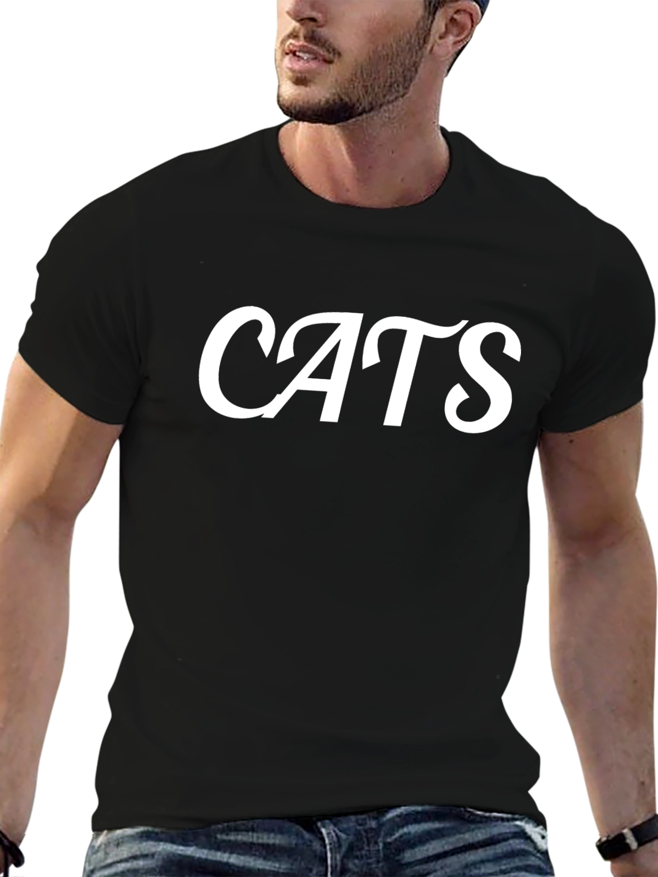 CATS Graphic Tee - Stylish Black T-Shirt