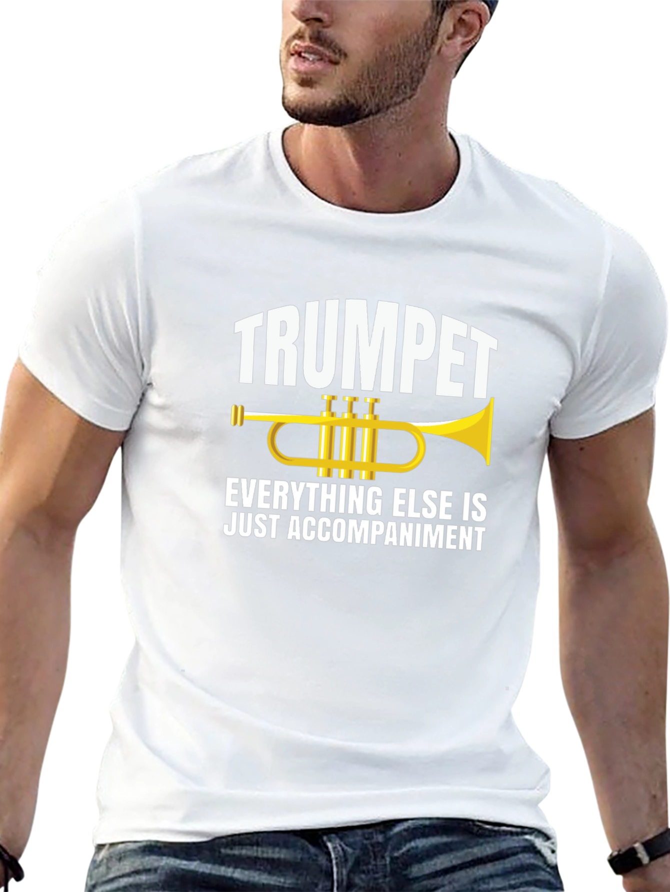 Trumpet Player Black T-Shirt - Music Humor Tee