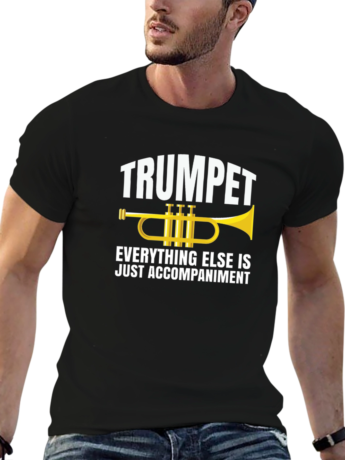 Trumpet Player Black T-Shirt - Music Humor Tee