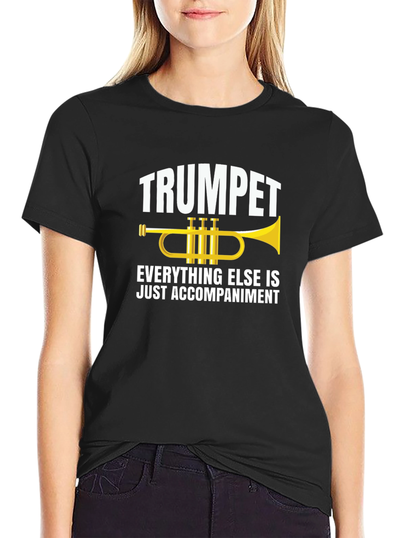 Trumpet Player Black T-Shirt - Music Humor Tee