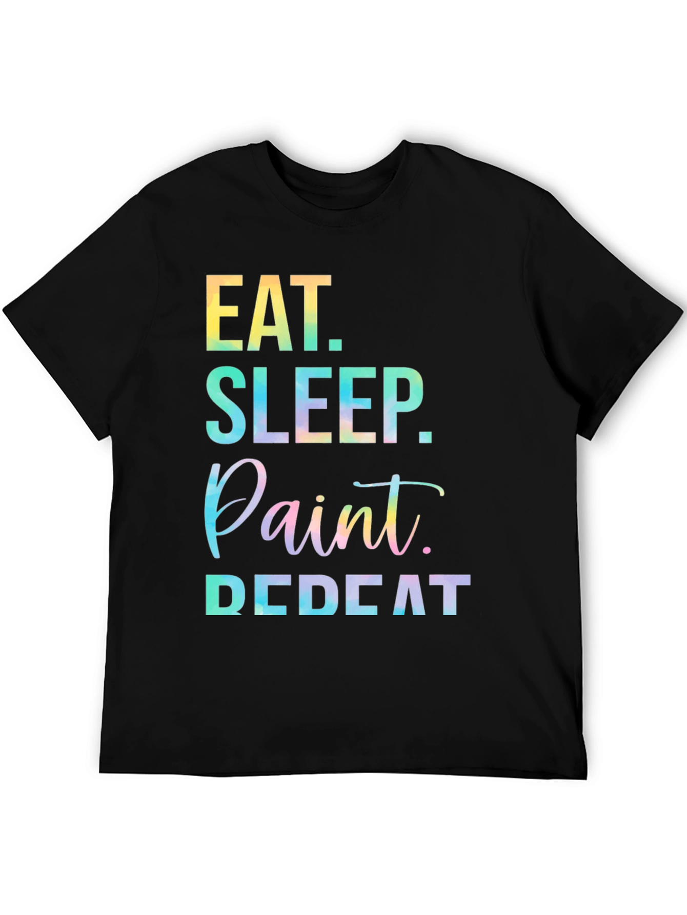 Eat Sleep Paint Repeat Black Graphic Tee