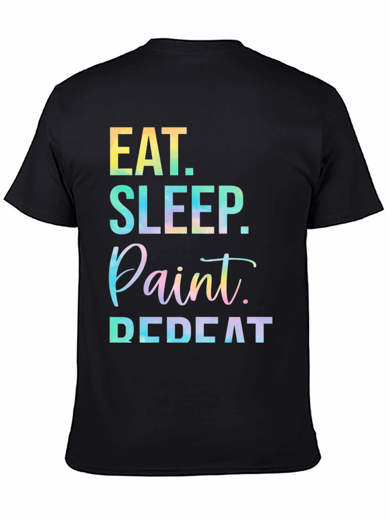 Eat Sleep Paint Repeat Black Graphic Tee