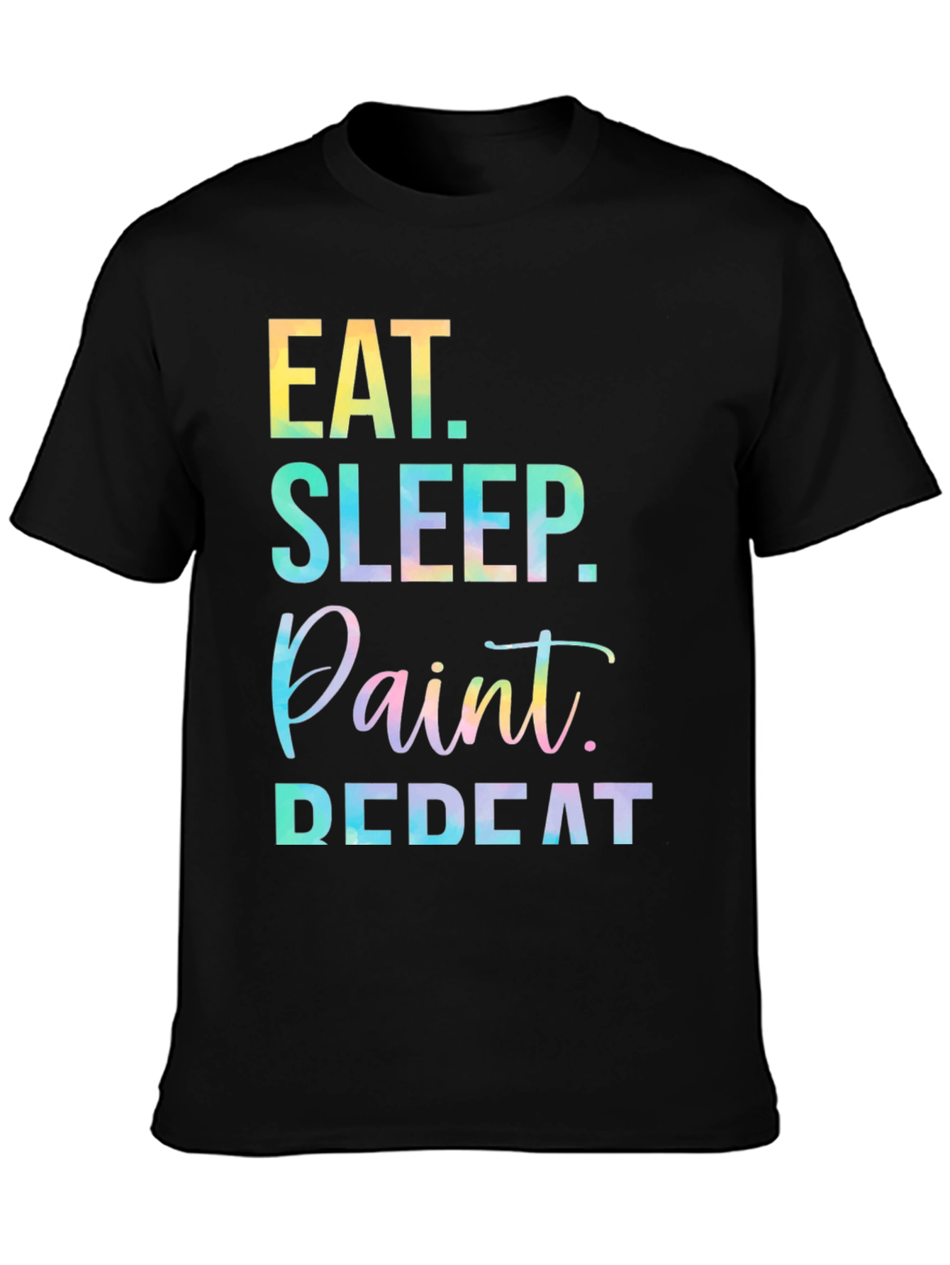 Eat Sleep Paint Repeat Black Graphic Tee