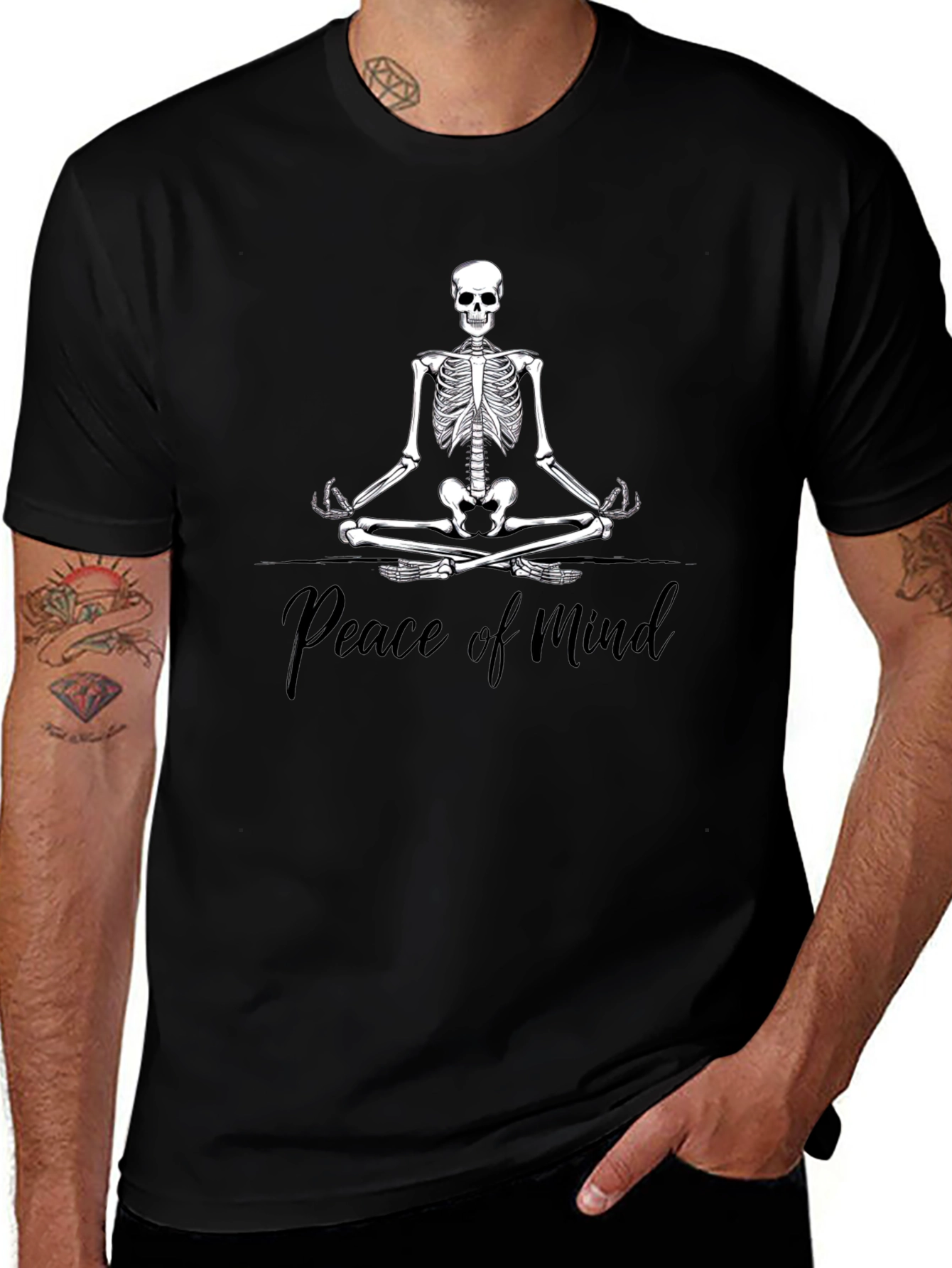 Peace of Mind Skeleton Meditation T-Shirt