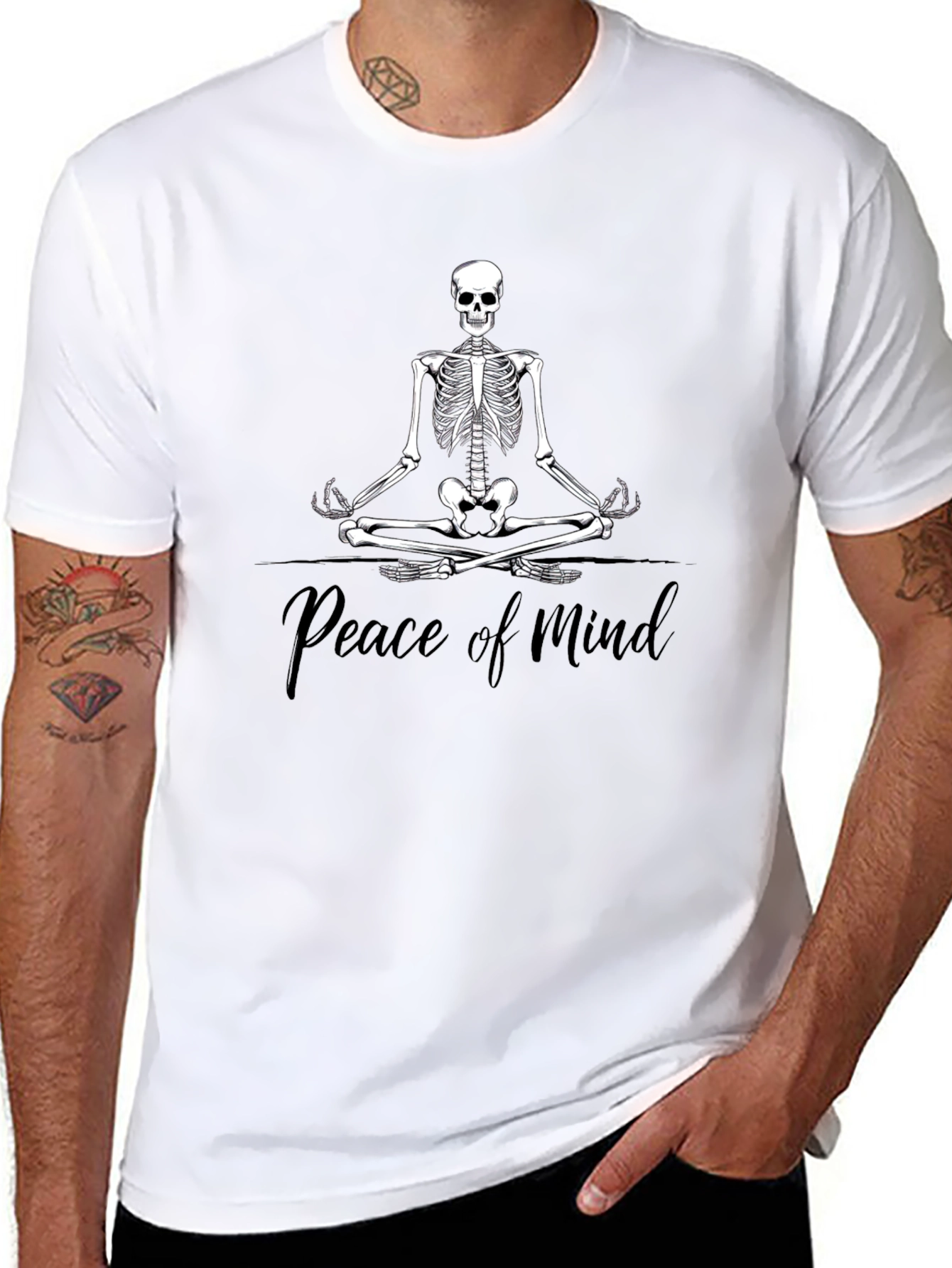 Peace of Mind Skeleton Meditation T-Shirt