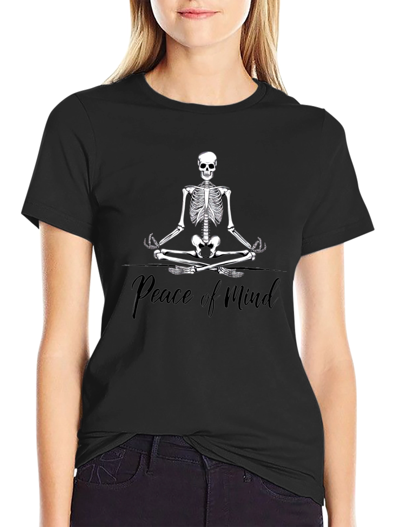 Peace of Mind Skeleton Meditation T-Shirt