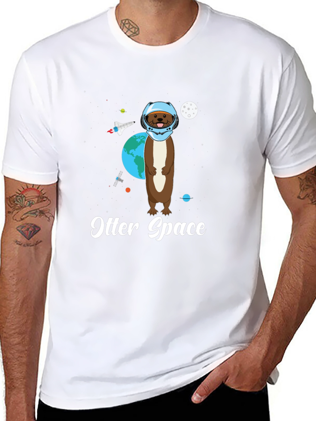 Otter Space Graphic Tee - Funny Astronaut Design