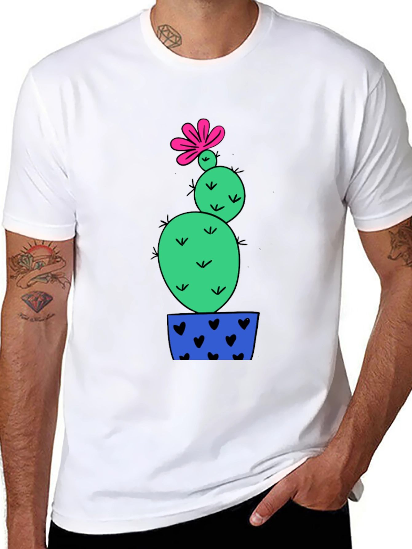 Cactus Flower Graphic T-Shirt