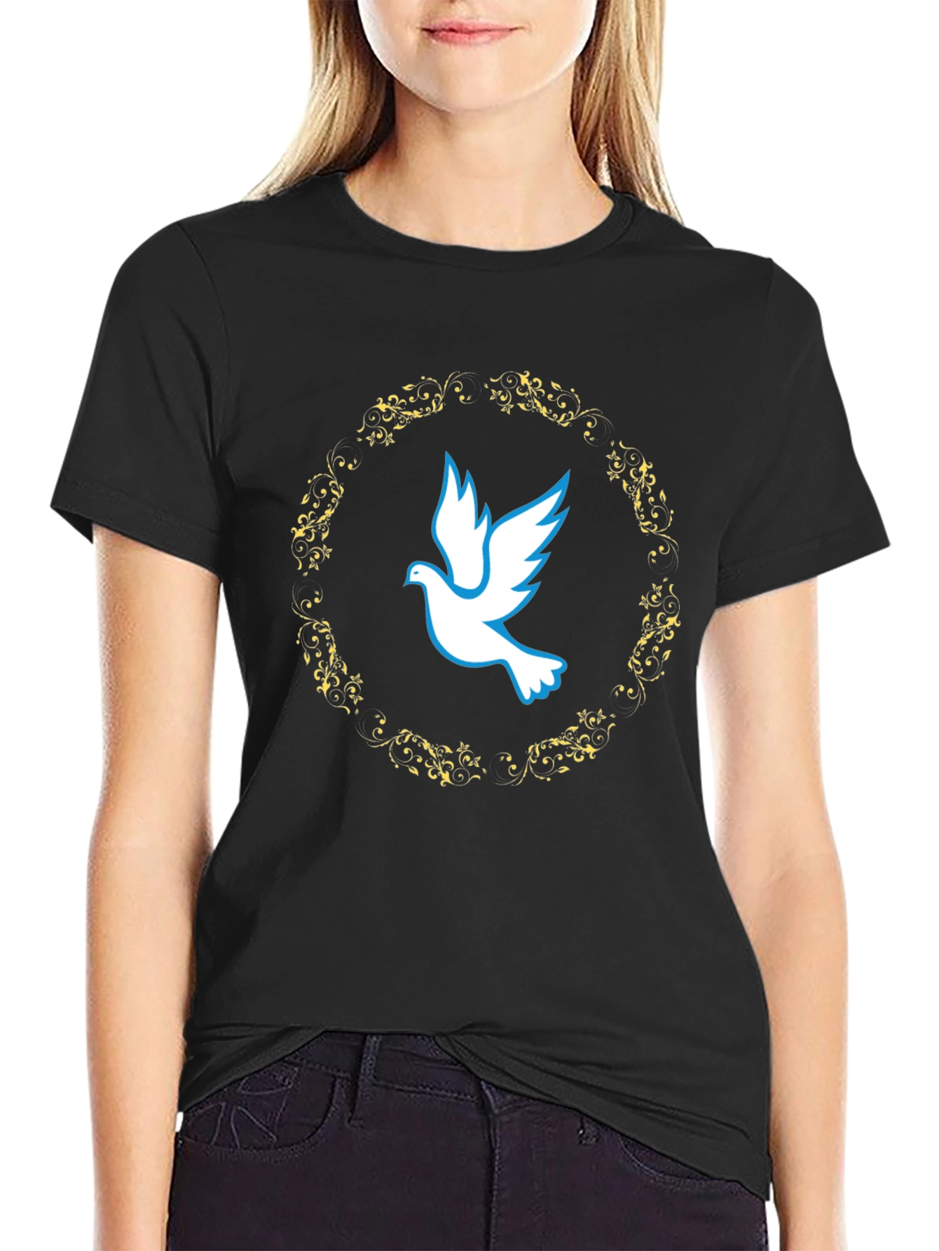Dove Graphic T-Shirt - Elegant Design