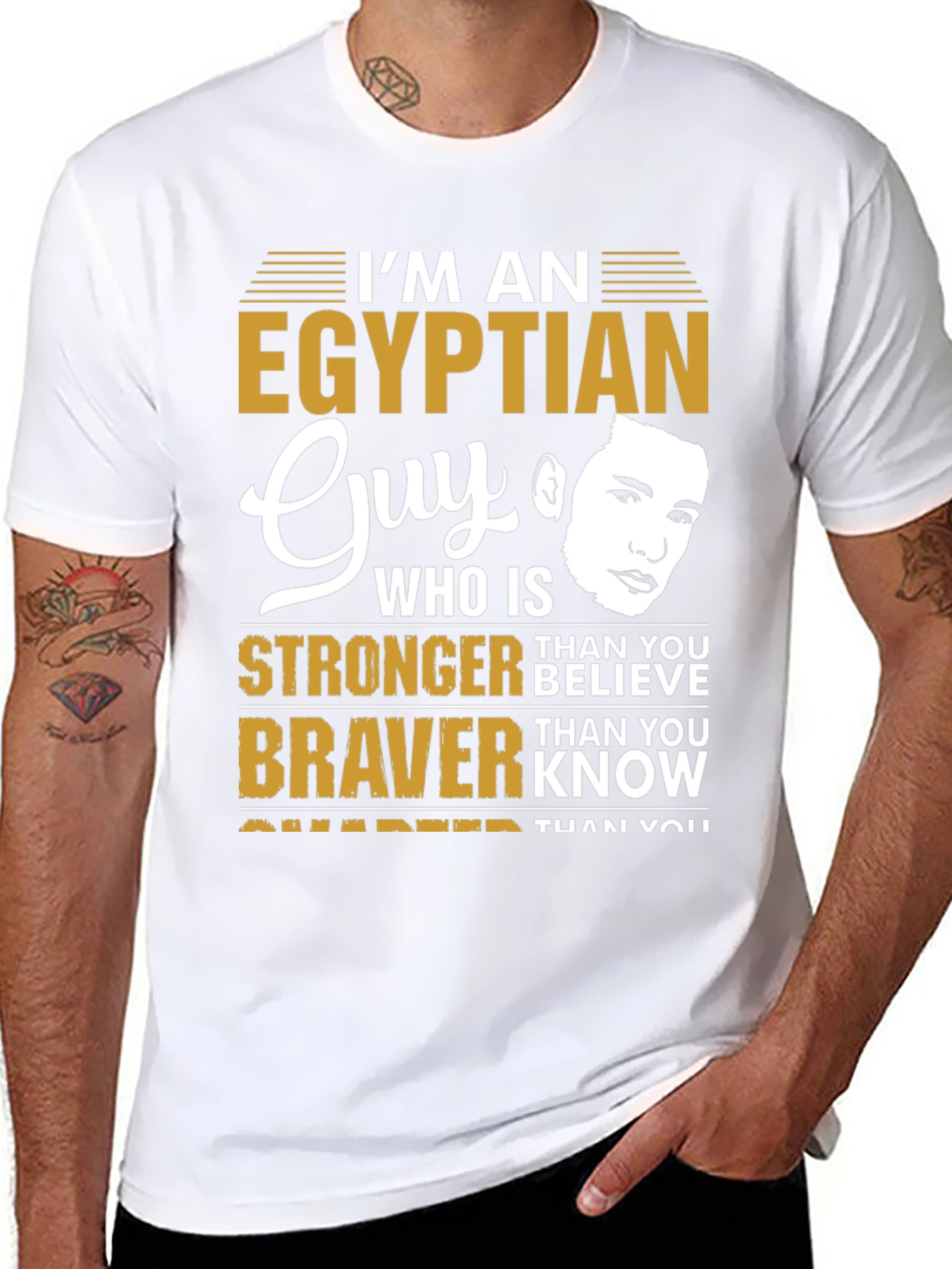 Egyptian Guy Tee - Strong Brave & Smart T-Shirt