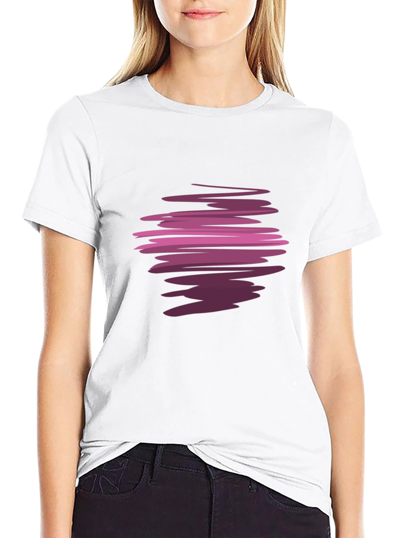 Abstract Swirl Graphic Black T-Shirt