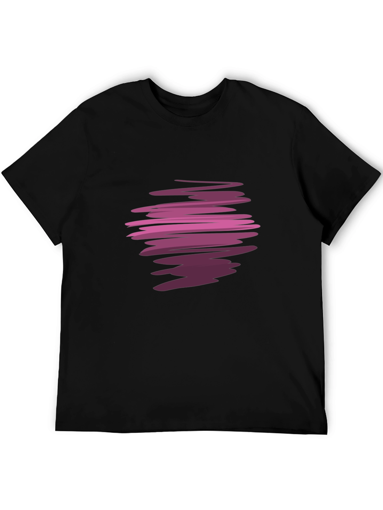 Abstract Swirl Graphic Black T-Shirt