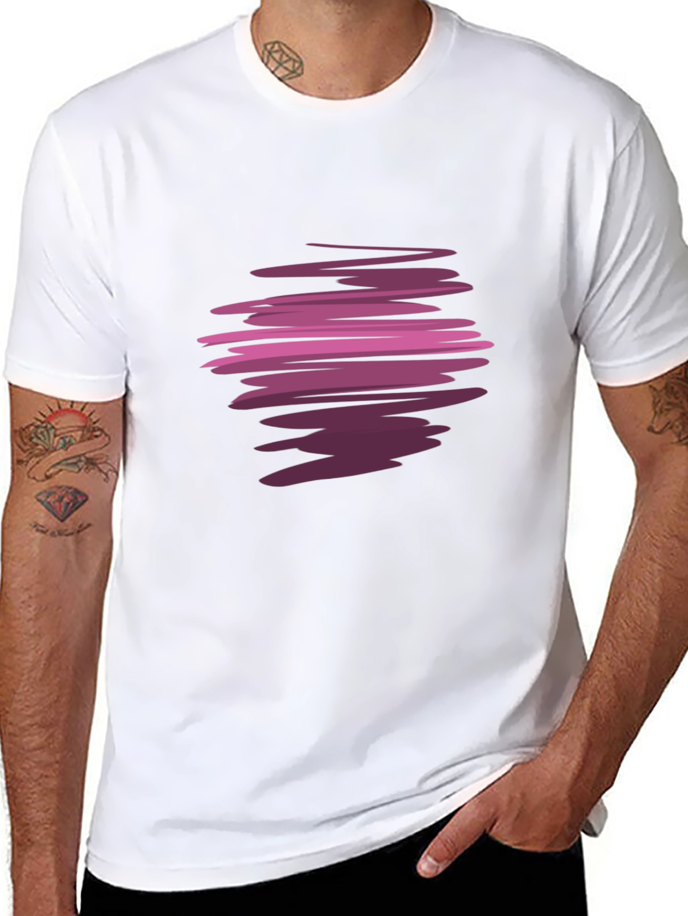 Abstract Swirl Graphic Black T-Shirt