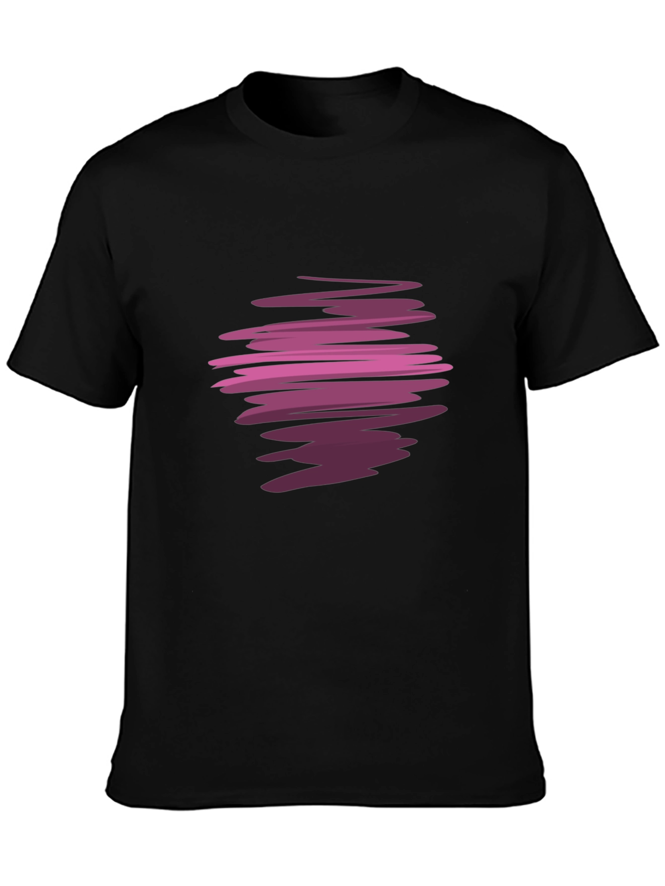 Abstract Swirl Graphic Black T-Shirt