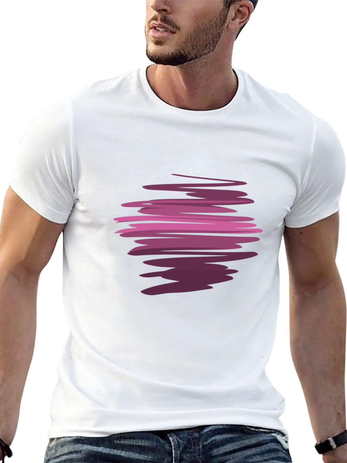 Abstract Swirl Graphic Black T-Shirt