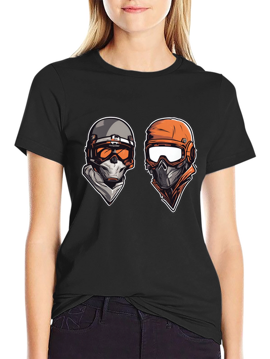Tactical Duo Graphic Tee - Black Cotton Comfort