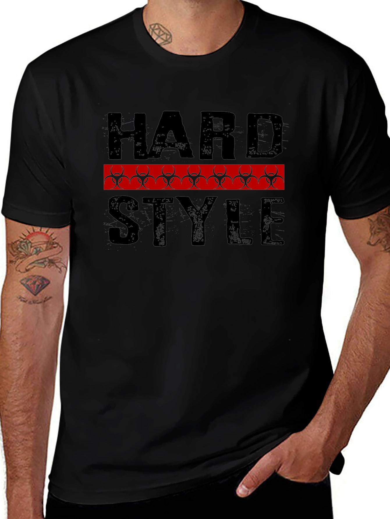 Hard Style Biohazard Graphic Tee - Bold Design