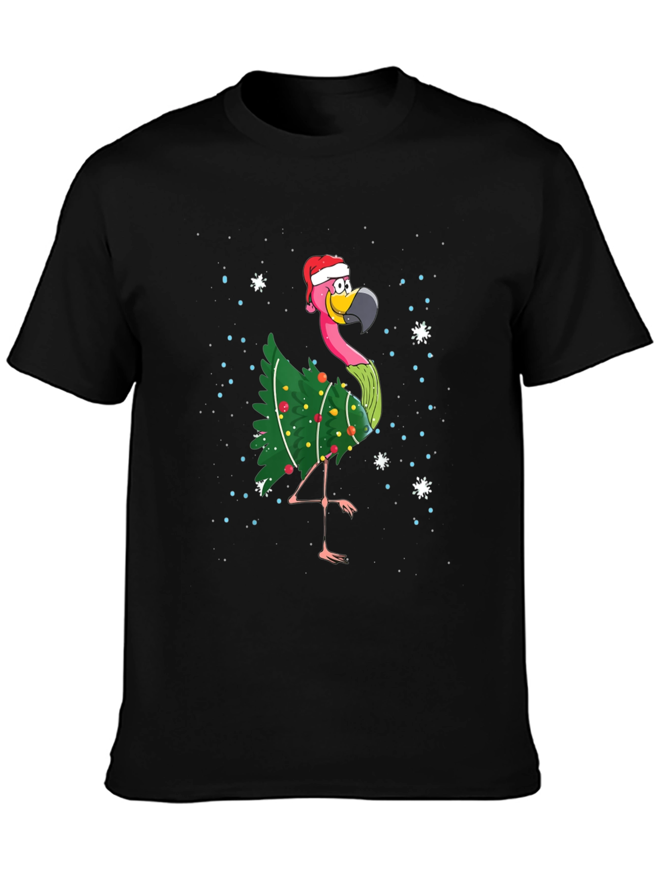 Christmas Flamingo T-Shirt Holiday Xmas Party Tee