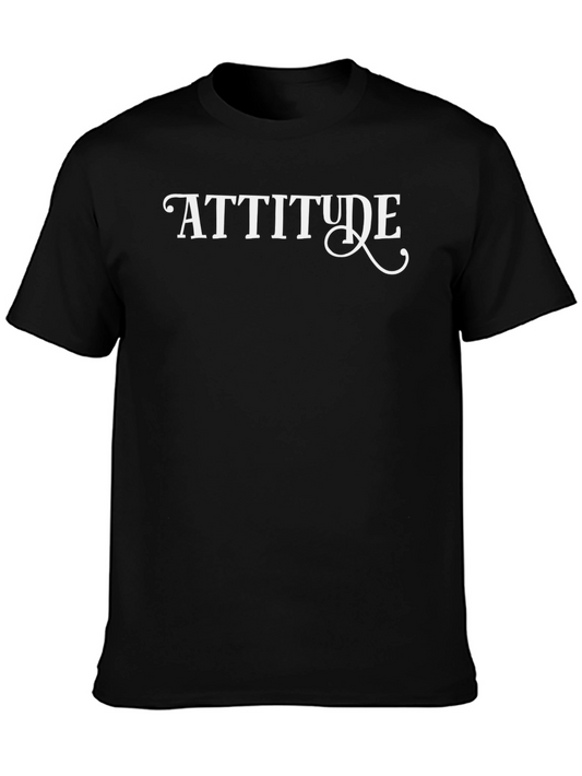 Attitude Graphic Print Black T-Shirt