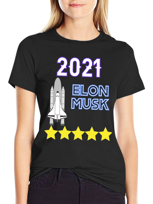 Elon Musk 2021 Spacex Five Star T-Shirt