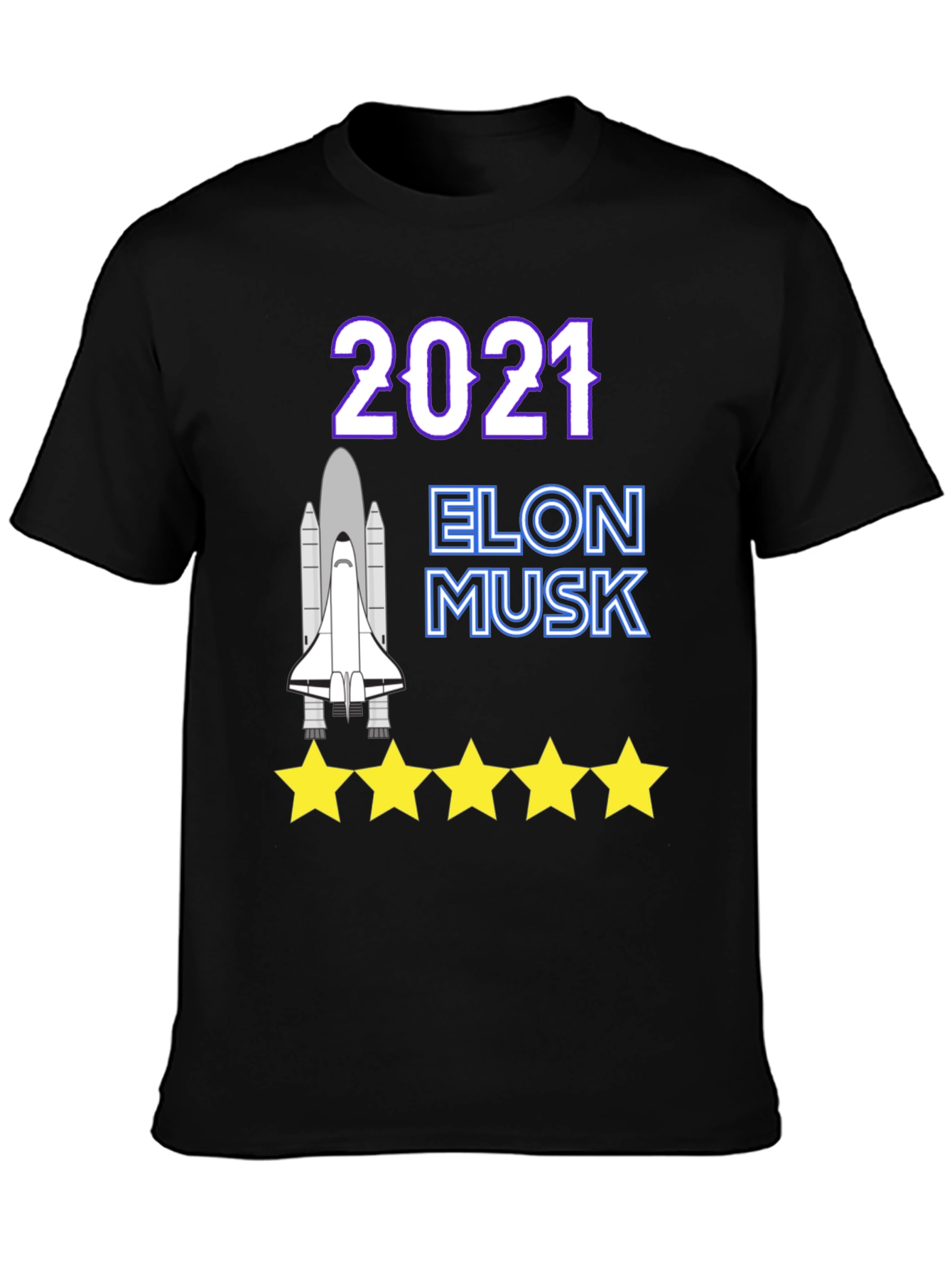 Elon Musk 2021 Spacex Five Star T-Shirt