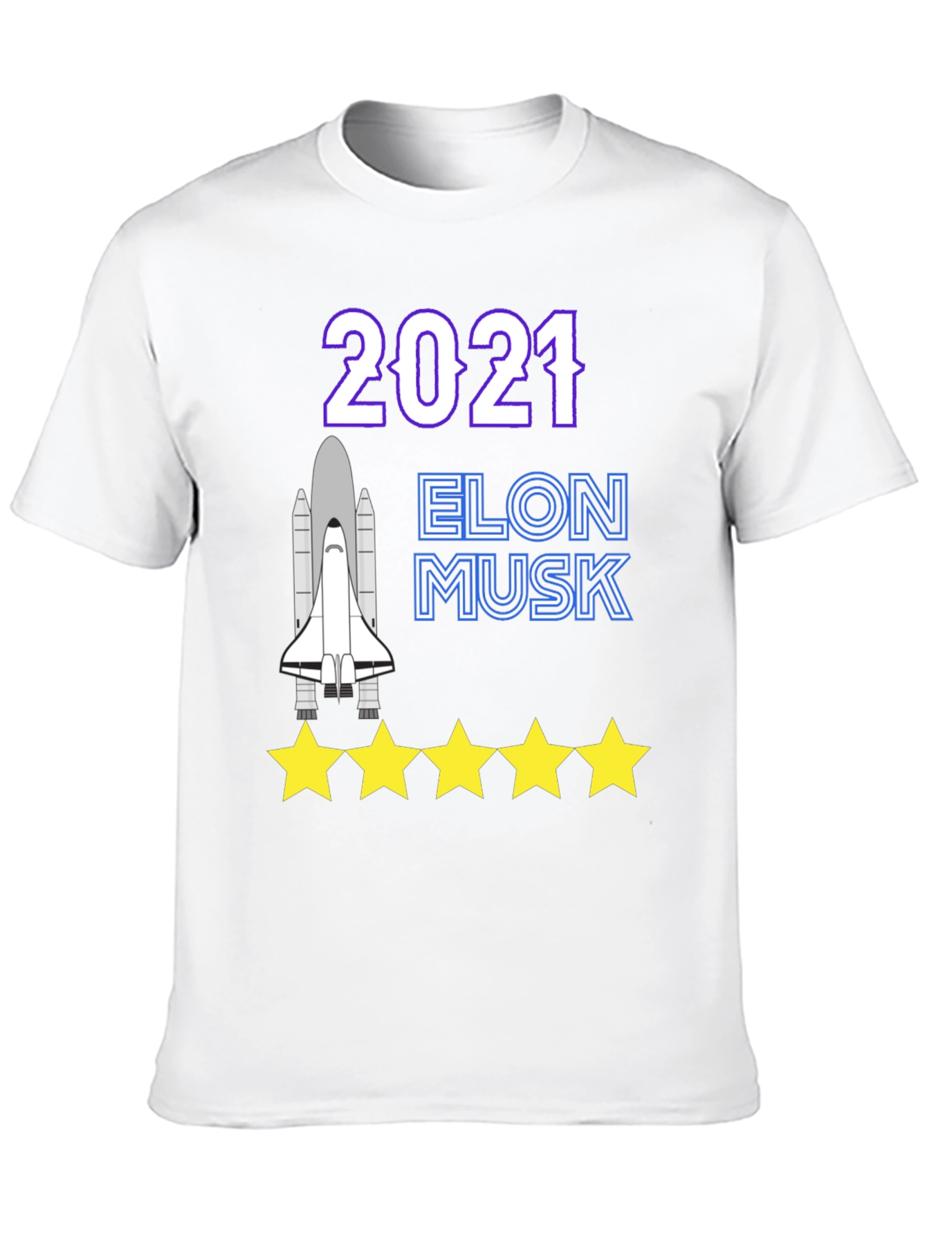 Elon Musk 2021 Spacex Five Star T-Shirt