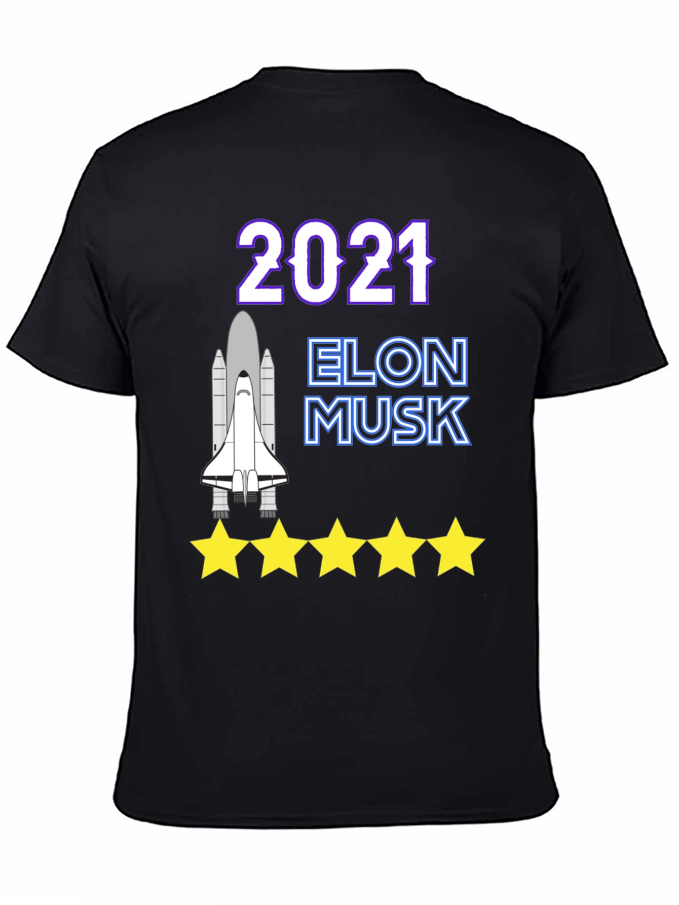 Elon Musk 2021 Spacex Five Star T-Shirt