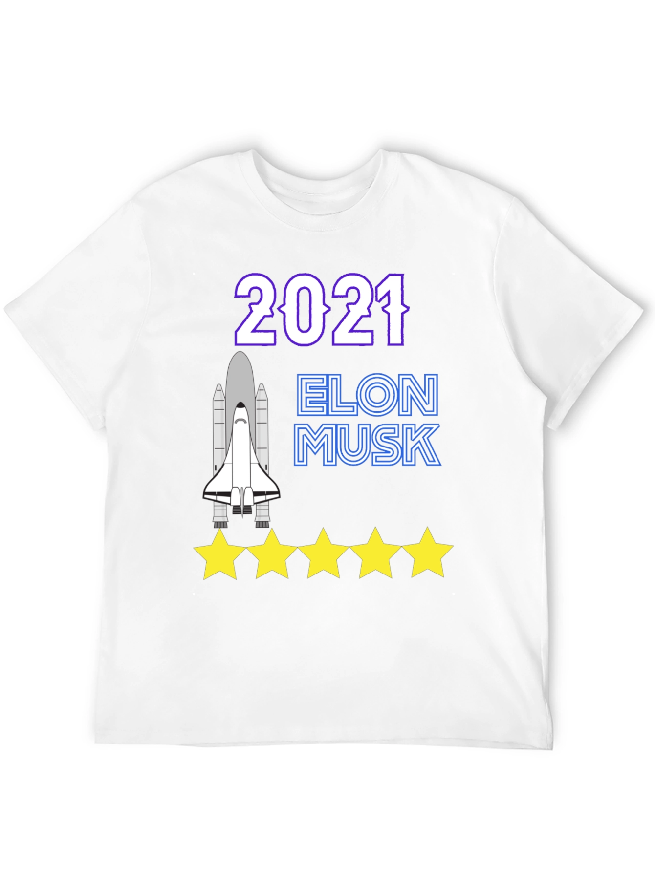 Elon Musk 2021 Spacex Five Star T-Shirt