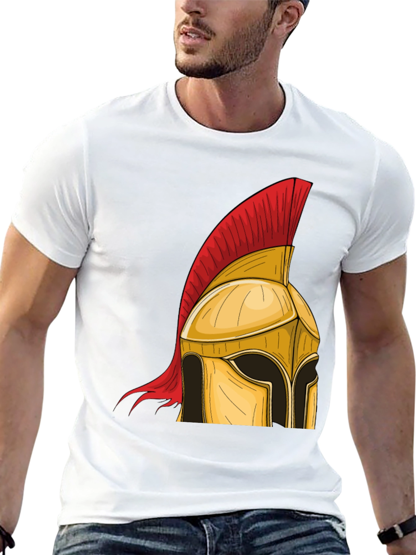 Spartan Helmet Graphic Tee - Warrior Style