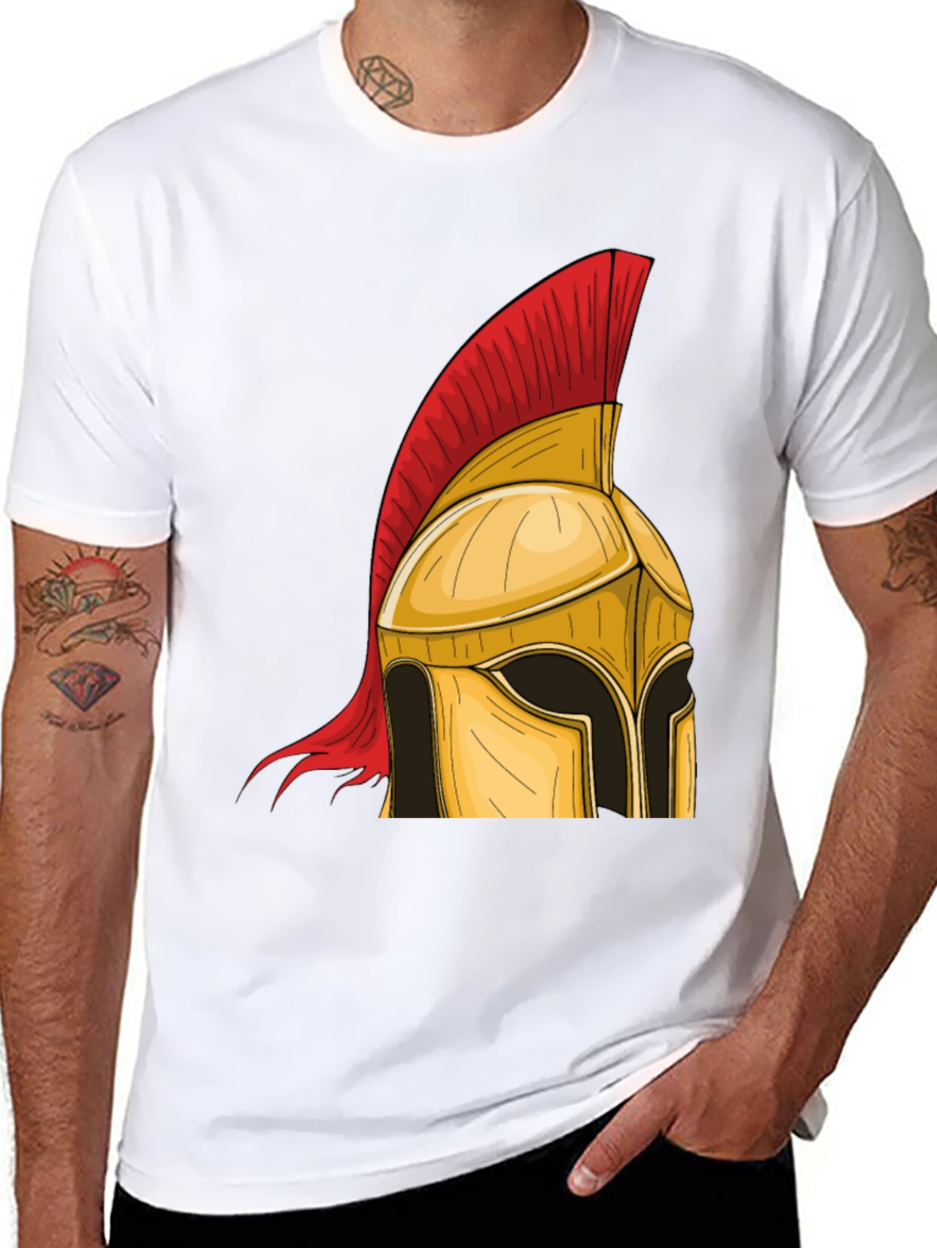 Spartan Helmet Graphic Tee - Warrior Style