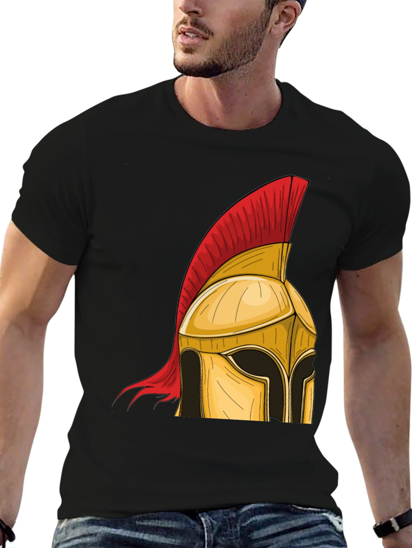 Spartan Helmet Graphic Tee - Warrior Style