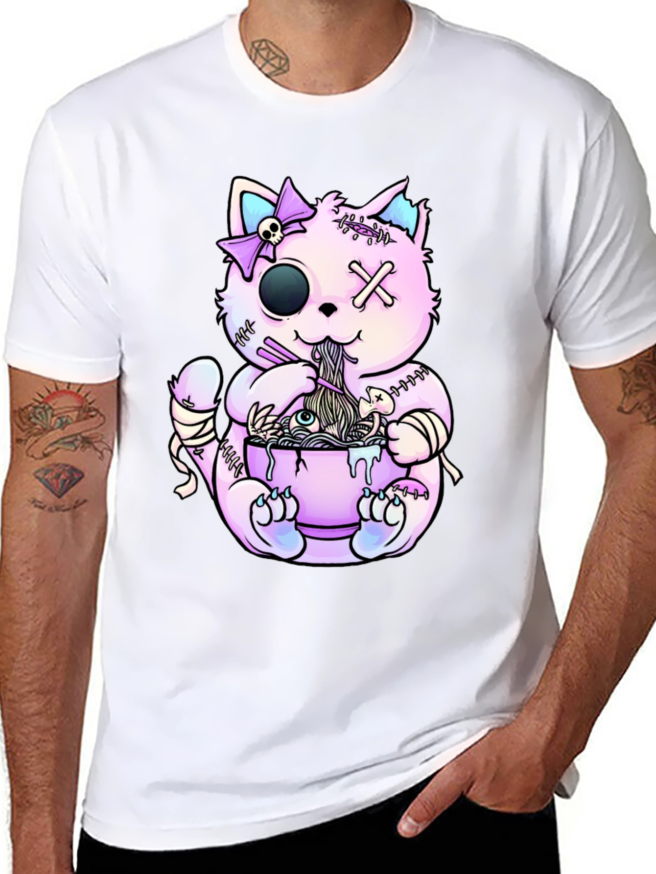 Zombie Cat Ramen T-Shirt