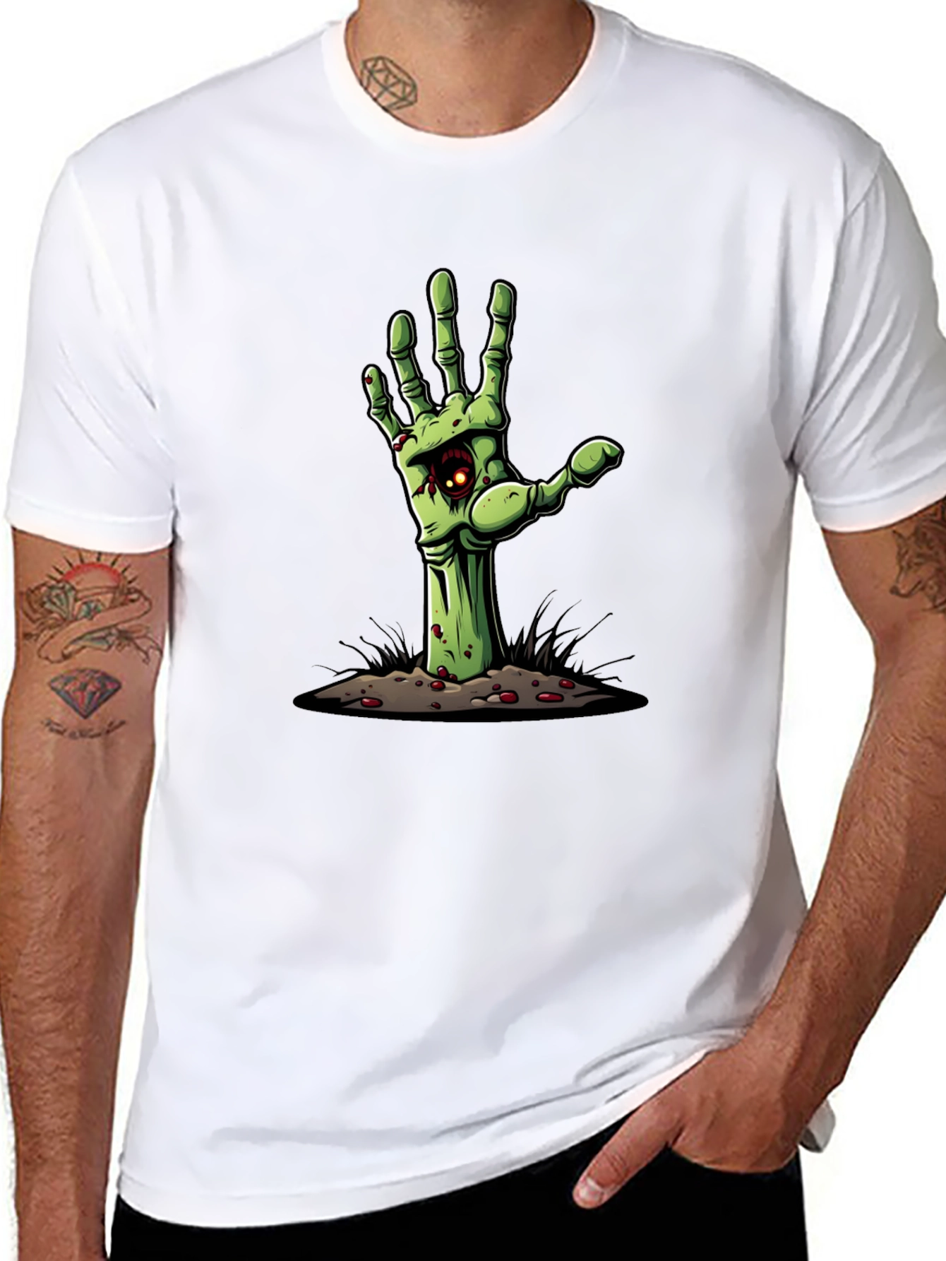 Zombie Hand Graphic Tee - Halloween T-Shirt