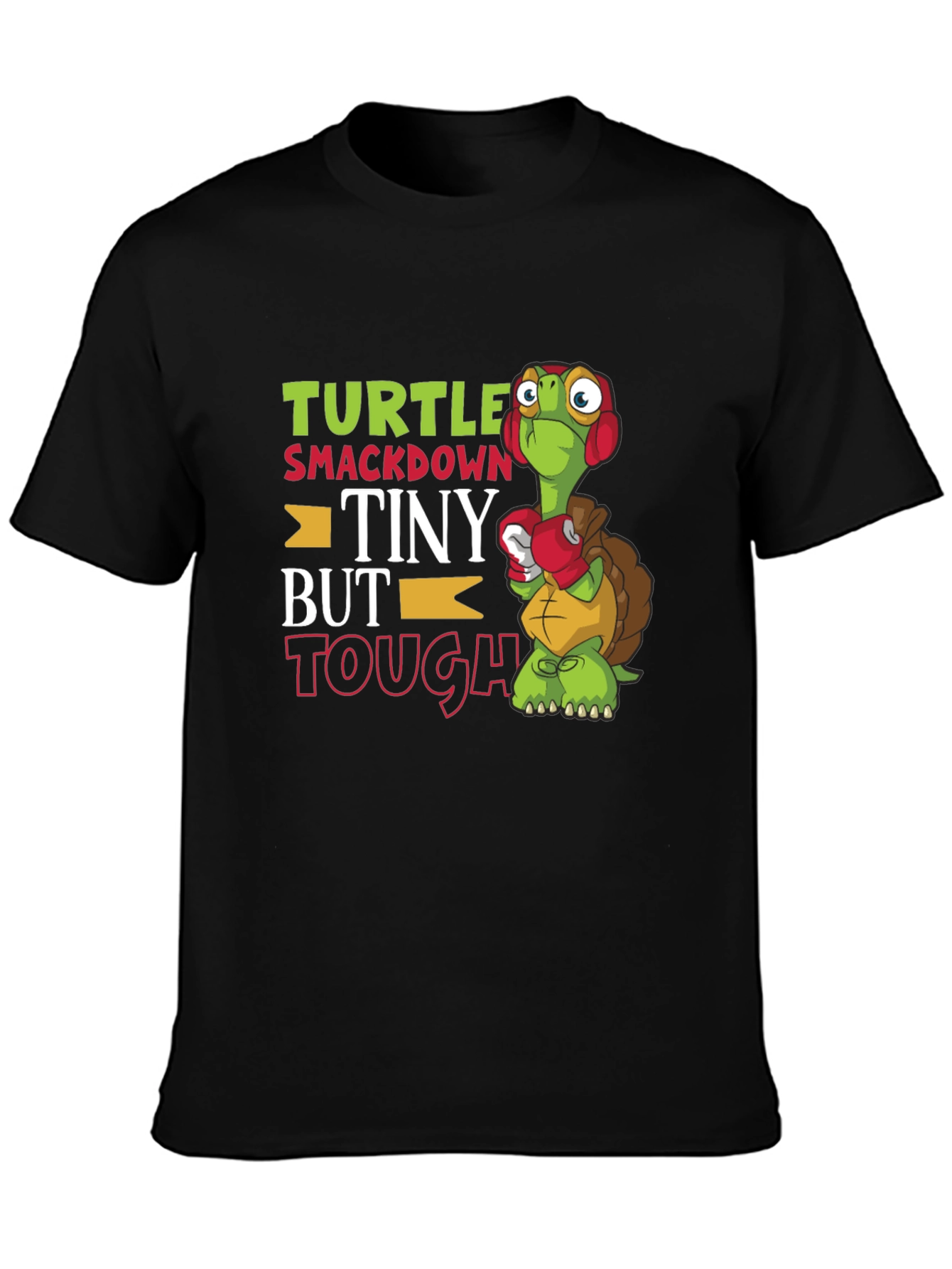 Turtle Smackdown T-Shirt - Tiny But Tough Cartoon Tee