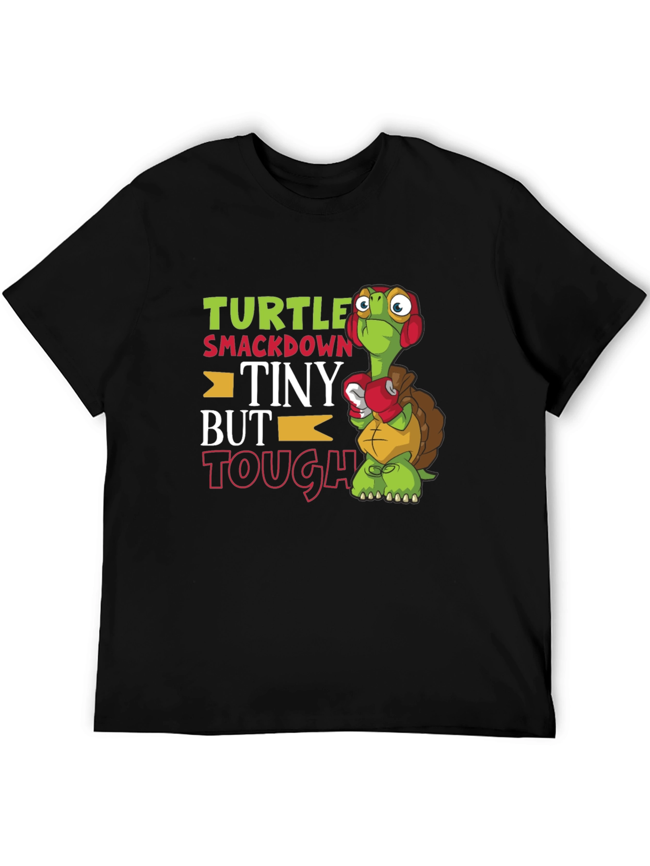 Turtle Smackdown T-Shirt - Tiny But Tough Cartoon Tee