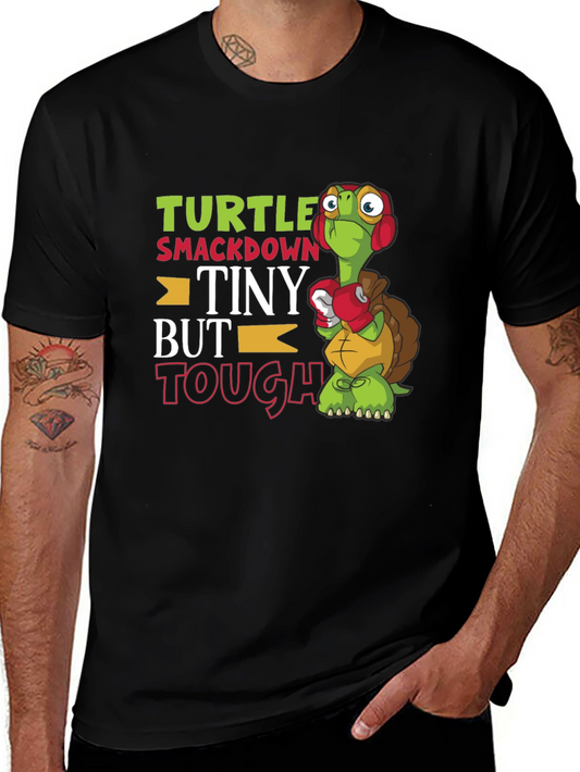 Turtle Smackdown T-Shirt - Tiny But Tough Cartoon Tee